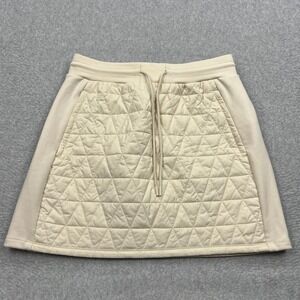 Athleta Solstice Skirt Womens 4 Cream Quilted Fleece Lined Active Mini 782662
